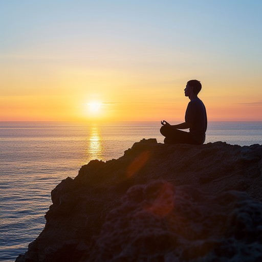 sunset meditation solitude stockcake